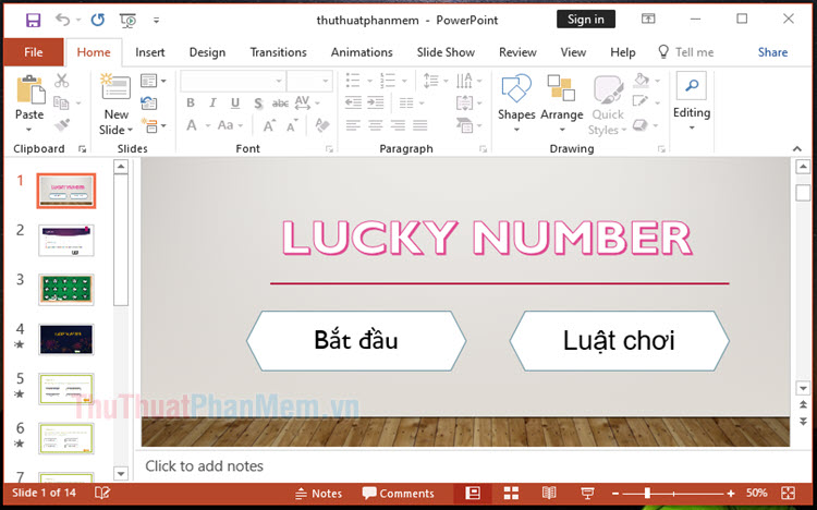 Làm thế nào để tạo hiệu ứng cho trò chơi chọn số trên PowerPoint?
