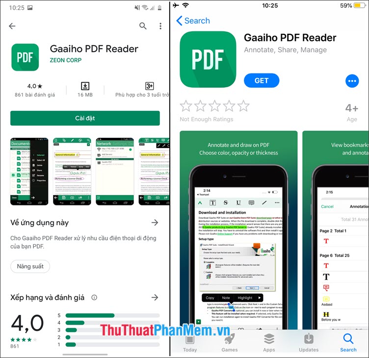 Top 10 ứng dụng đọc file PDF trên điện thoại