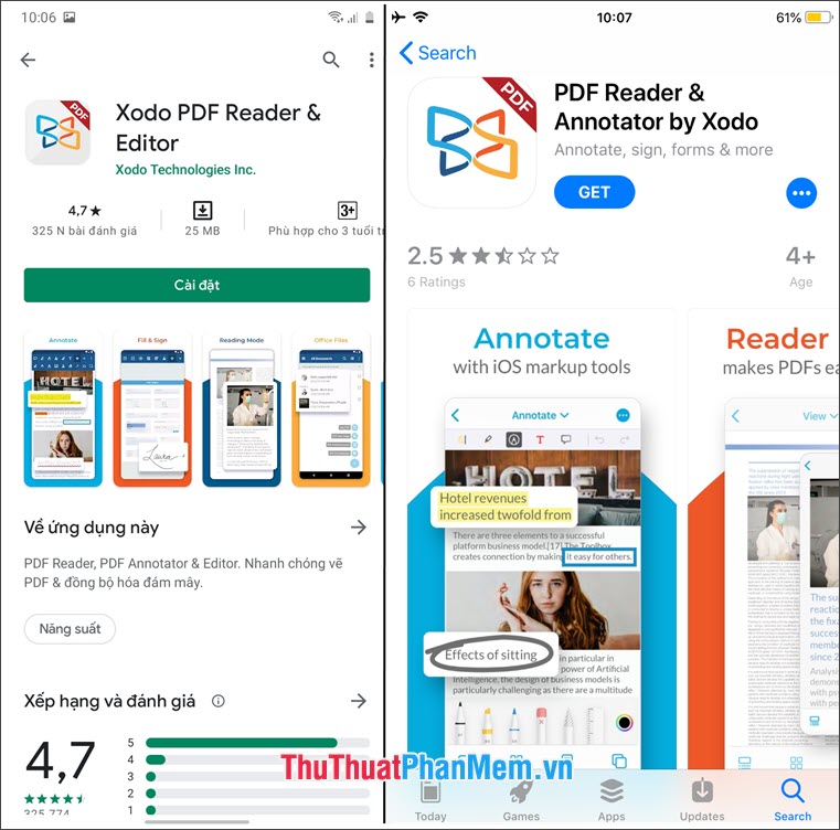 Top 10 ứng dụng đọc file PDF trên điện thoại