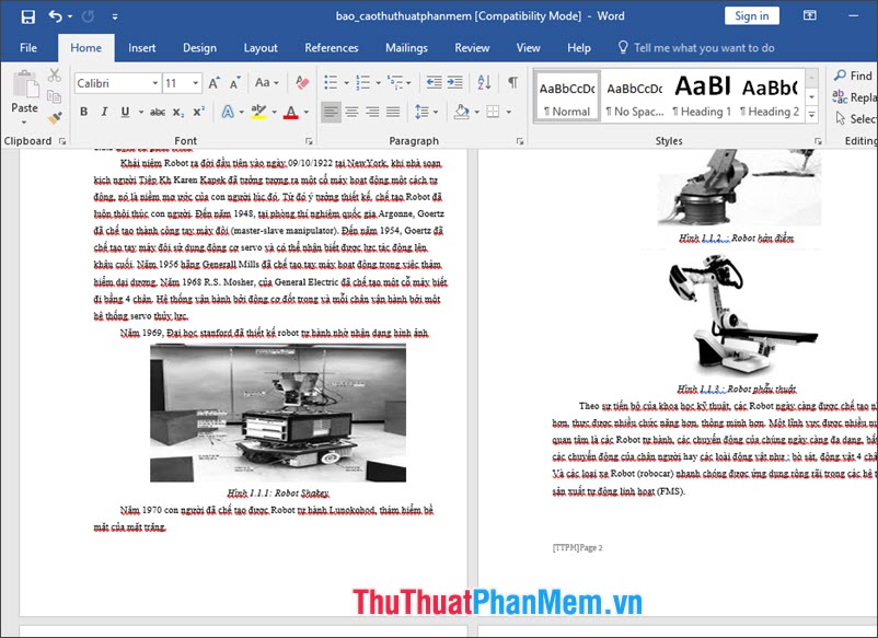 Bạn sẽ thấy trang đầu tiên không được đánh số trang