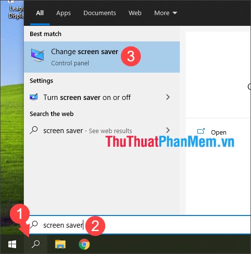 Chọn Change screen saver