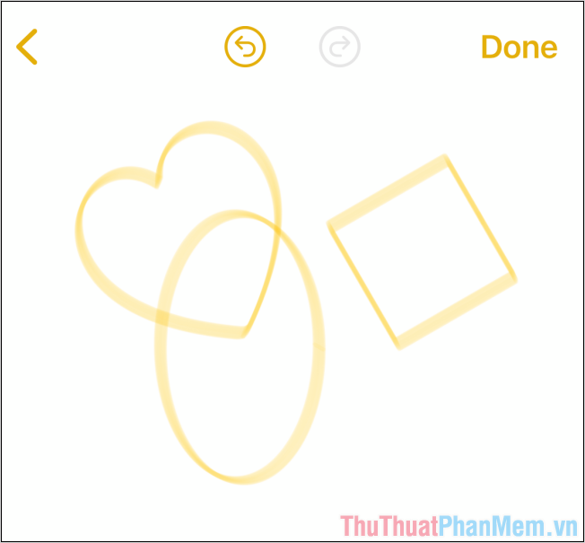 Cách vẽ hình tròn, hình tam giác, hình vuông trong Ghi chú trên iPhone và iPad