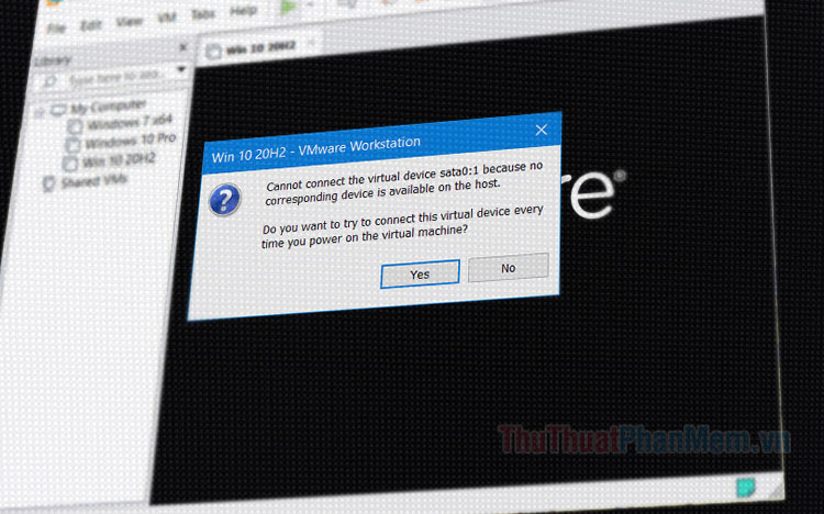 Cách sửa lỗi VMware Cannot connect the virtual device sata01