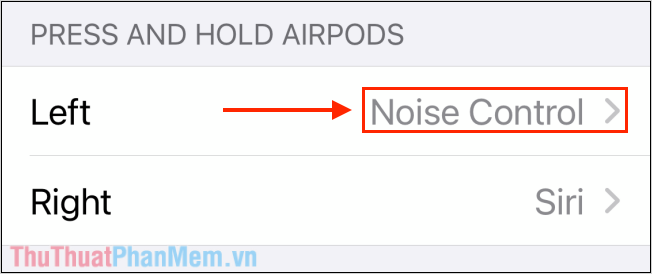 Chọn một tai nghe có mục Noise Control để thiết lập