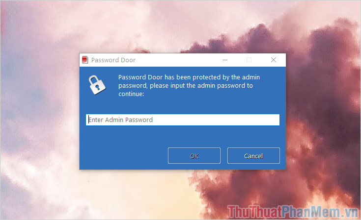 Nhập mật khẩu đã được tạo trong cài đặt để mở khóa