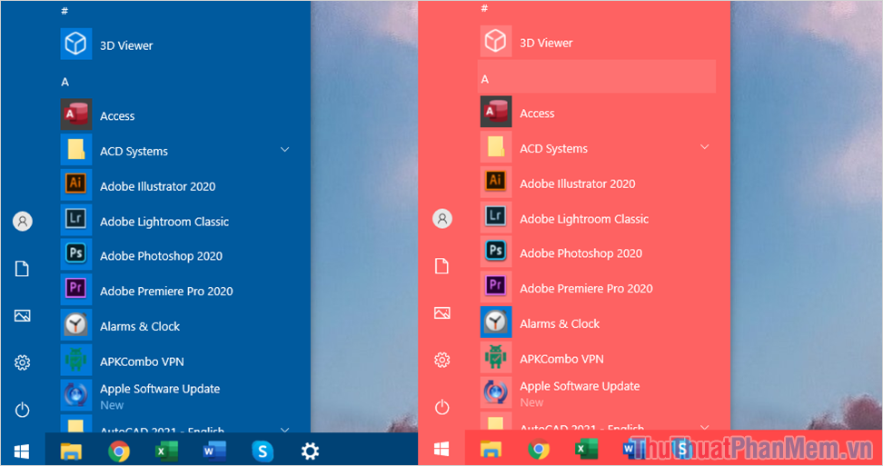Dừng thay đổi màu thanh menu Start của Windows 10