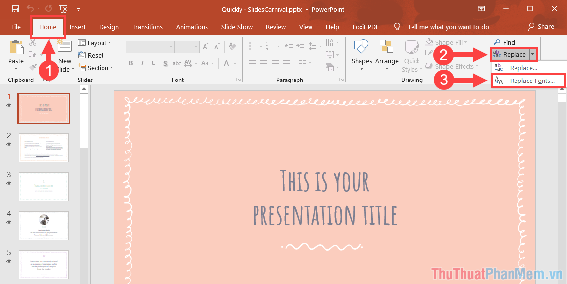 Cách thay đổi nhanh Font chữ trong tất cả các Slides của PowerPoint