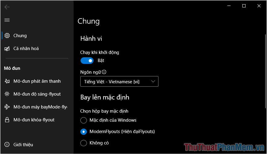Cách thay đổi giao diện Windows 10 bằng ModernFlyouts