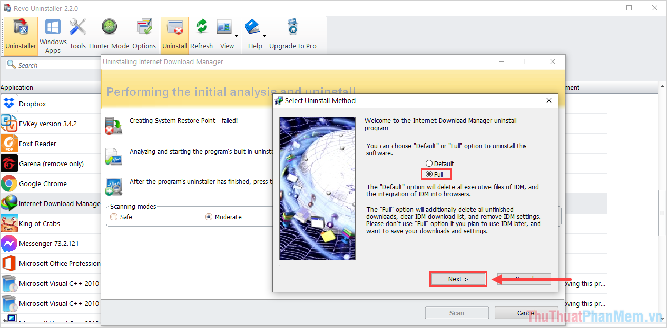 Cách xóa IDM trên Windows 7, 10