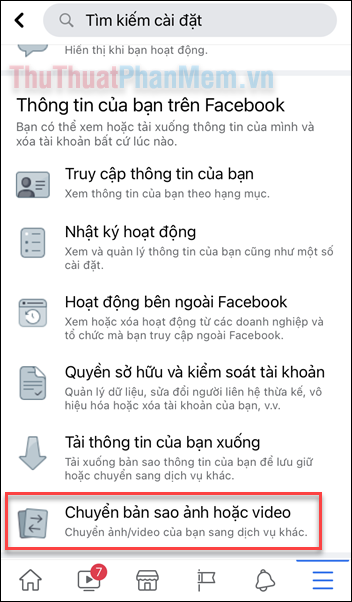 Cách chuyển ảnh Facebook sang Goole Ảnh và Dropbox
