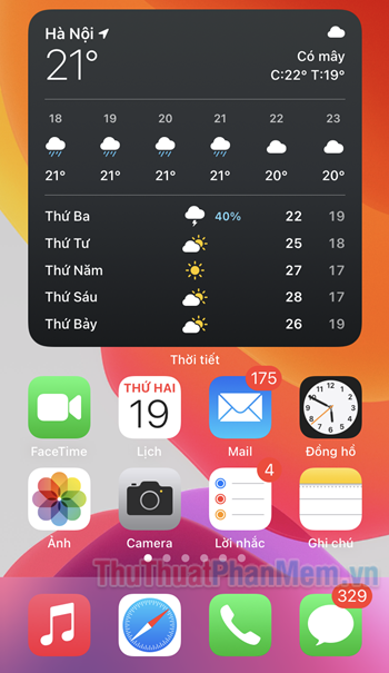 Cách thêm Widget (tiện ích) trên màn hình iPhone
