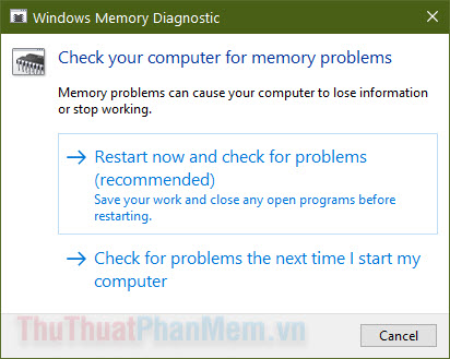 Cách tìm lỗi bộ nhớ bằng Memory Diagnostic Tool