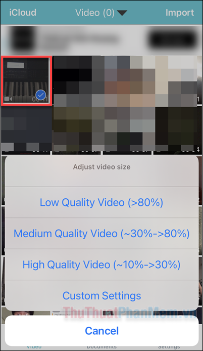 Cách giảm kích thước, resize video trên iPhone