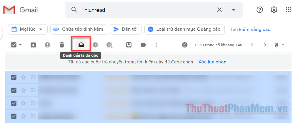 Cách đánh dấu đã đọc và xóa thư Gmail hàng loạt