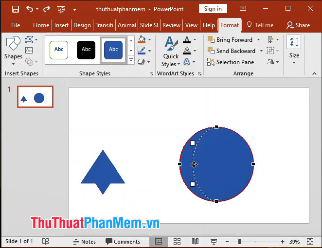 Thay đổi hình dạng của Shape với Edit Point trong PowerPoint