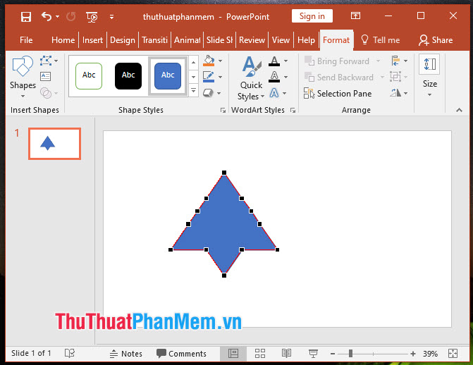 Thay đổi hình dạng của Shape với Edit Point trong PowerPoint