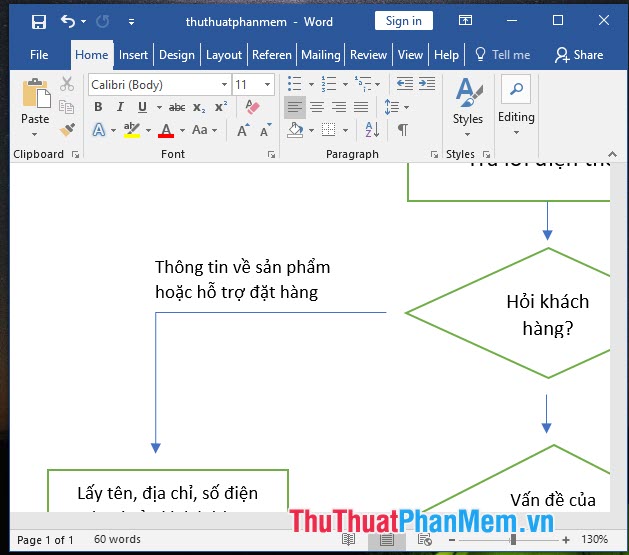 Chọn No Fill trong menu Format