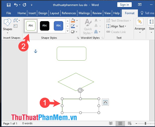 Click chọn mẫu hình vẽ trong suốt để dễ dàng điền nội dung vào trong