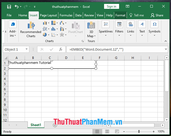 Cách chèn file, đính kèm file vào Excel