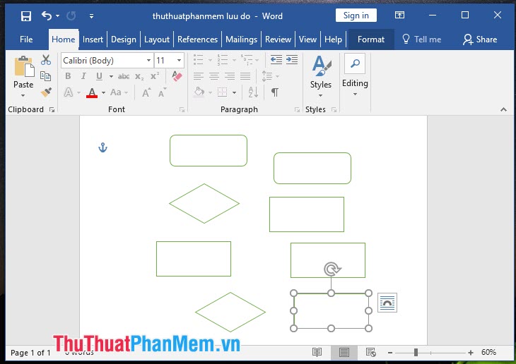 Sao chép và dán thêm nhiều hình vẽ nữa tuỳ theo độ phức tạp trên lưu đồ của bạn
