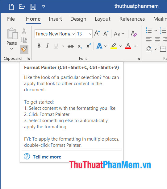 Cách Tạo Phím Tắt Format Painter