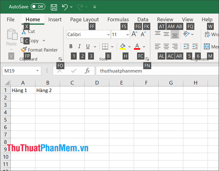 Sử dụng phím tắt trong Ribbon (Áp dụng cho Word, Excel 2007 trở lên)