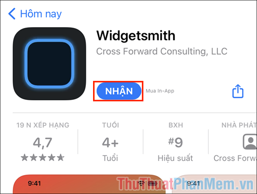 Bạn hãy vào Widgetsmith để tải phần mềm trực tiếp trên AppStore