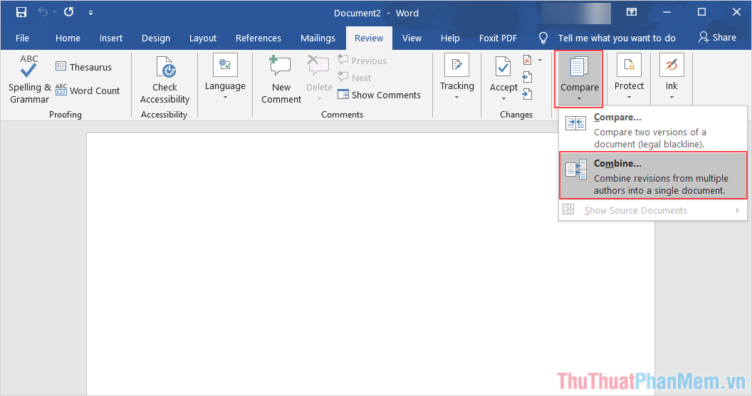 Nhấn vào ảnh để phóng to Tìm đến Compare và chọn mục Combine… để tiến hành ghép nhiều file thành một