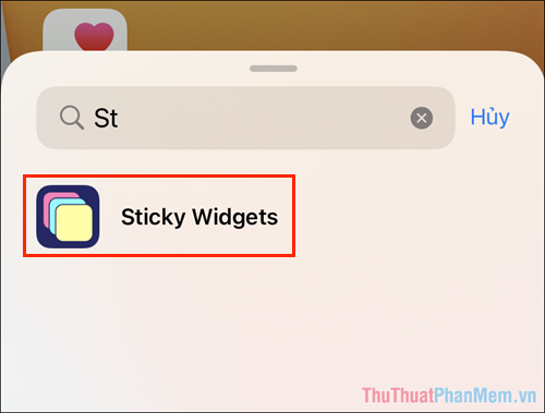 Gõ Sticky Widgets vào thanh tìm kiếm để mở