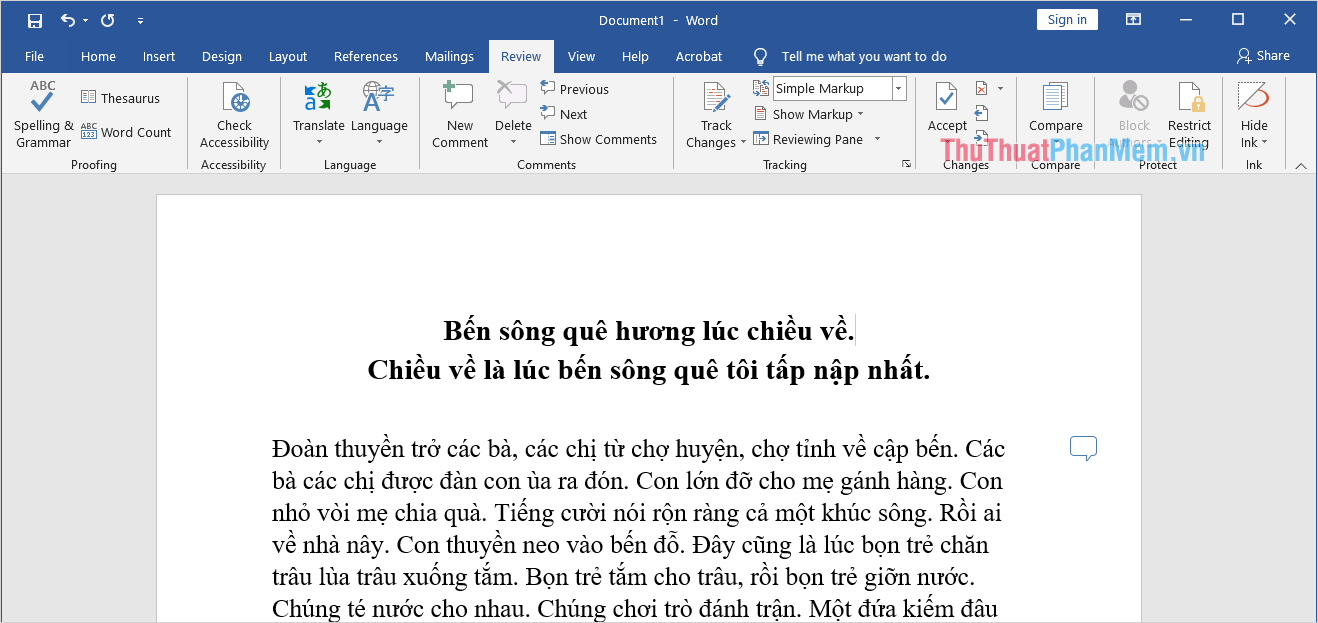 Các comments trong Word sẽ bị ẩn đi và chỉ còn lại các biểu tượng bên lề trang giấy