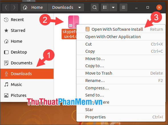 Chọn Open With Software Install