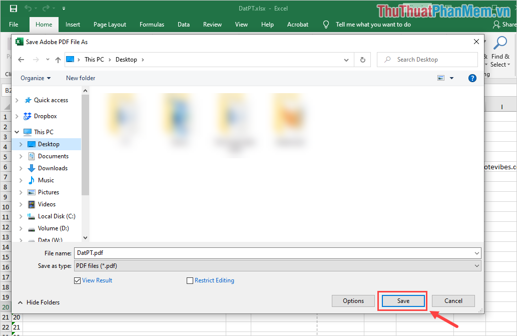 Hoàn tất việc chuyển đổi file Excel sang PDF