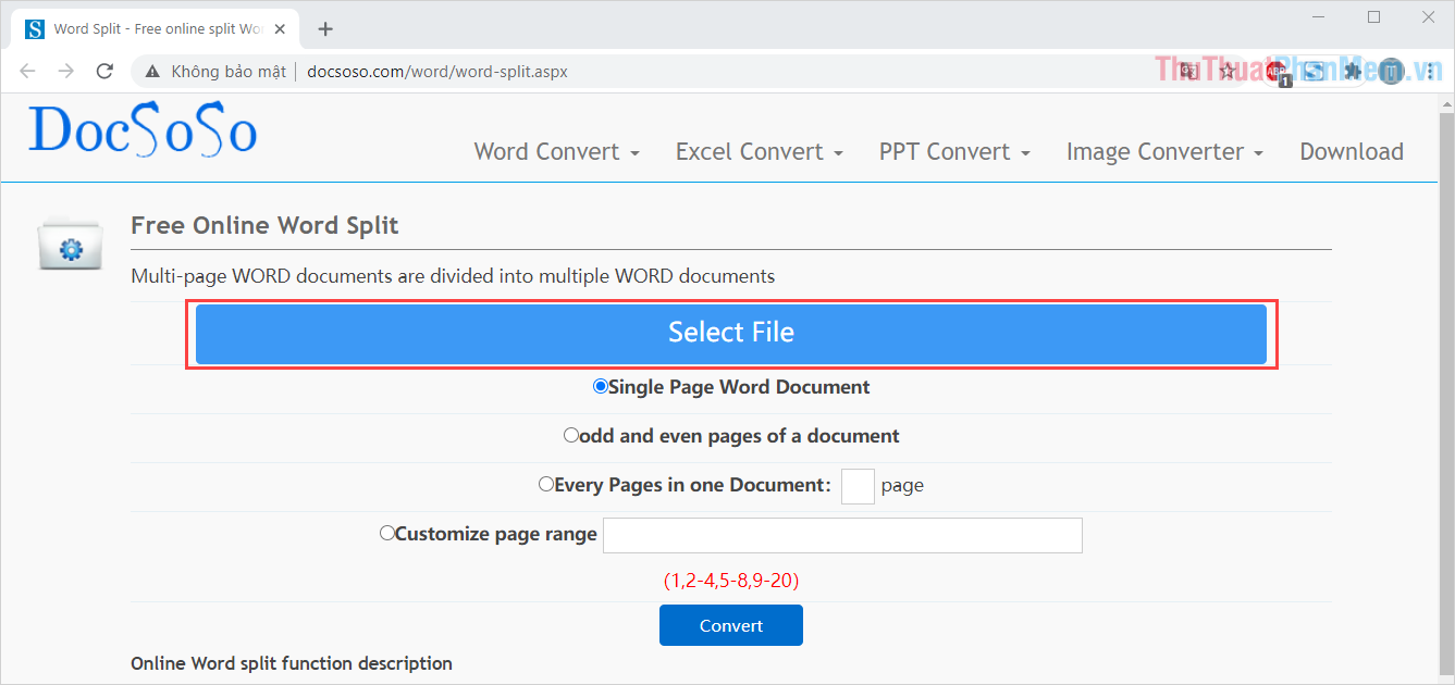Chọn mục Select File