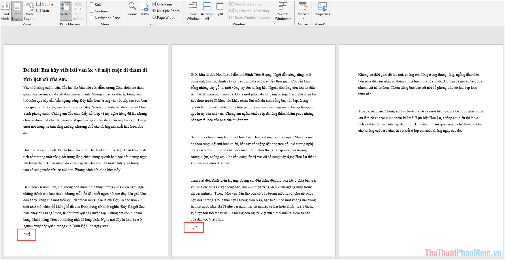 Tạo các điểm đánh dấu vị trí cắt file