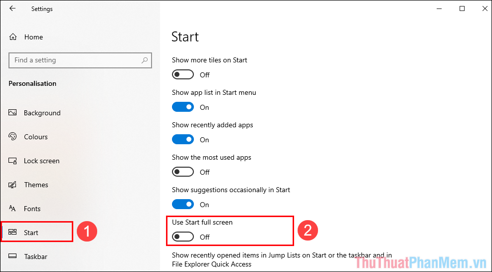 Cách thay đổi kích thước Menu Start trên Windows 10